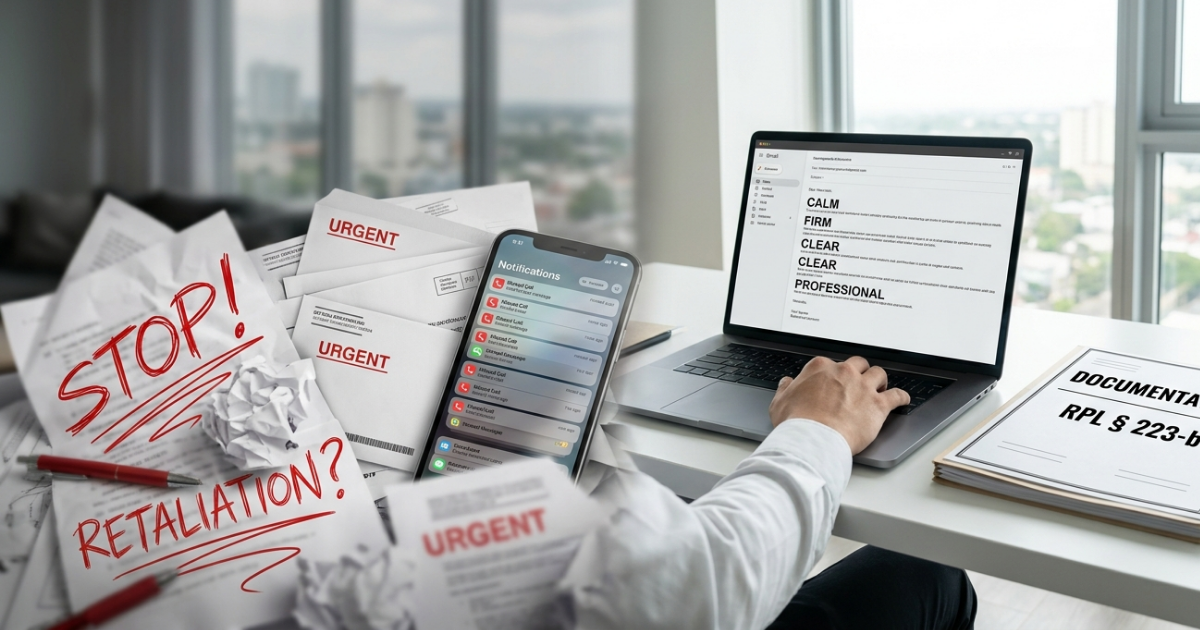 What Kind of Letter or Message Can I Send to Tell My Landlord to Stop Harassing Me Without Making Things Worse?